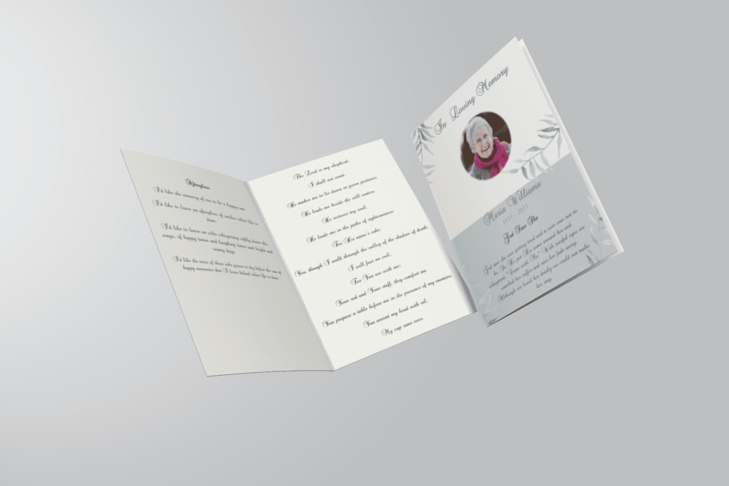 Samovar Silver Half Page Funeral Program Template