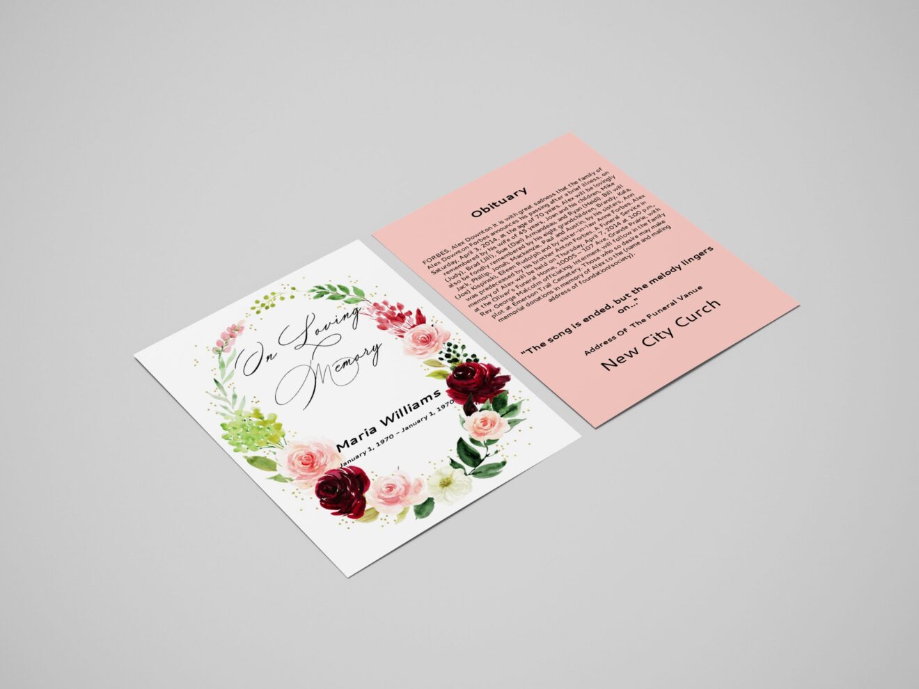 Floral Sympathy Funeral Flyer Template | Funeral Flyer Template | Flyer ...